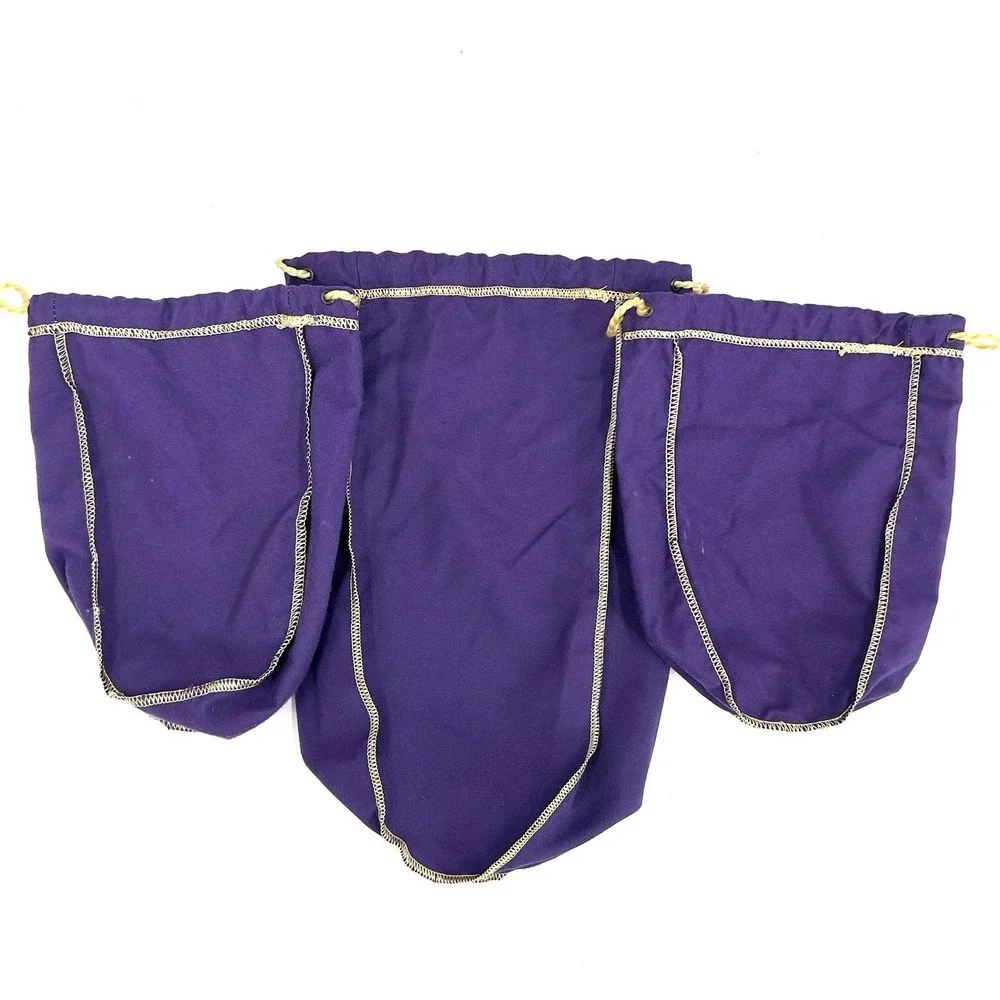 Crown Royal Purple‎ Drawstring Pouches Set of 3 Various Sizes Gaming Dice